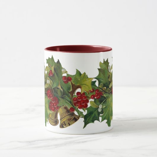 Victoriaans Holly-kerstMok Mok (Midden)