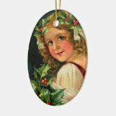 Victoriaans Holly Kerstversiering Keramisch Ornament (Links)
