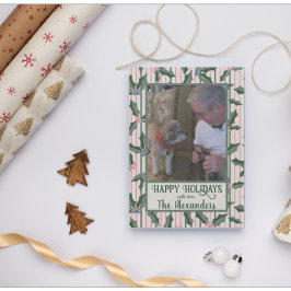 Victoriaans Holly Photo Holiday Kaart