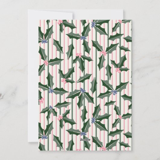 Victoriaans Holly Photo Holiday Kaart (Achterkant)