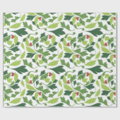 Victoriaans Holly verliet kerstpapier Cadeaupapier (Vlak)