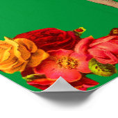 Victoriaans hond en bloemen poster (Hoek)