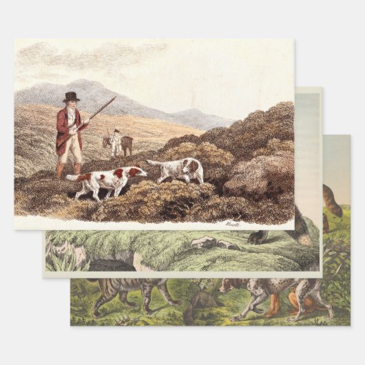 Victoriaans honden Prints Inpakpapier Vel (Set)