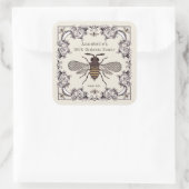  Victoriaans honingetiket Personaliseren Vierkante Sticker (Tas)