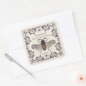  Victoriaans honingetiket Personaliseren Vierkante Sticker (Envelop)