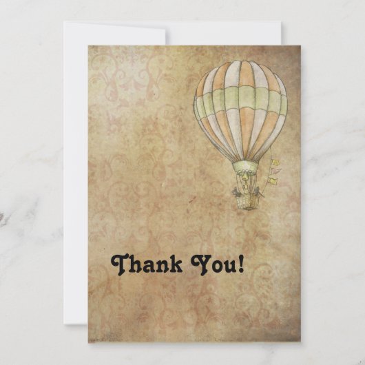 Victoriaans Hot Air ballon Steampunk Bedankkaart (Voorkant)