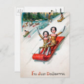  Victoriaans houten poppen met kerstmis Briefkaart (Voorkant / Achterkant)