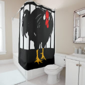 Victoriaans Houtsnede Boerderij Dierenhaan Douchegordijn (In situ)