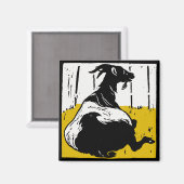 Victoriaans houtsnede Boerderij Diermagneten Geite Magneet (Voorkant / Achterkant)