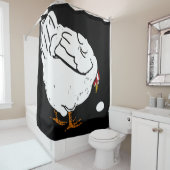 Victoriaans houtsnede boerderijdieren Kippen Douchegordijn (In situ)