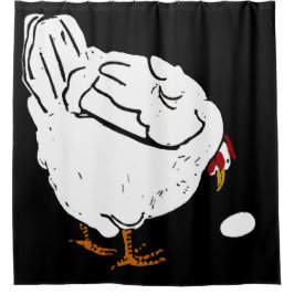 Victoriaans houtsnede boerderijdieren Kippen Douchegordijn