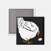 Victoriaans houtsnede boerderijdieren Kippen Magneet (Voorkant / Achterkant)