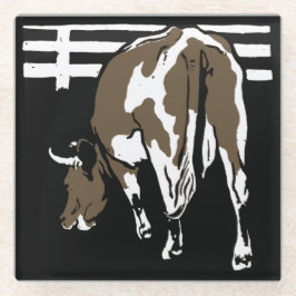 Victoriaans houtsnede boerderijdieren Koeien Glazen Onderzetter