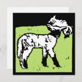 Victoriaans houtsnede boerderijdieren schapen en l aankondiging (Voorkant / Achterkant)