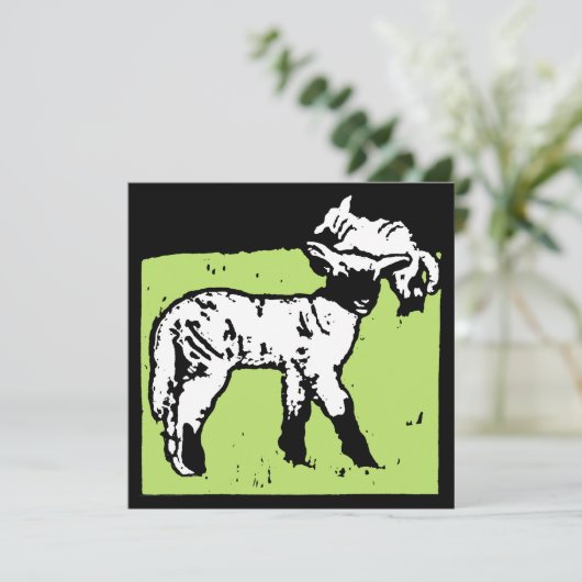 Victoriaans houtsnede boerderijdieren schapen en l aankondiging (Staand voorkant)