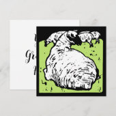 Victoriaans houtsnede boerderijdieren schapen en l aankondiging (Voorkant / Achterkant)