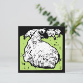 Victoriaans houtsnede boerderijdieren schapen en l aankondiging (Staand voorkant)