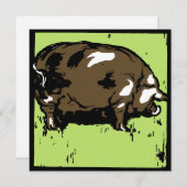 Victoriaans houtsnede boerderijdieren Varkens Aankondiging (Voorkant / Achterkant)