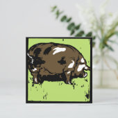 Victoriaans houtsnede boerderijdieren Varkens Aankondiging (Staand voorkant)