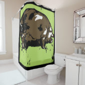 Victoriaans houtsnede boerderijdieren Varkens Douchegordijn (In situ)