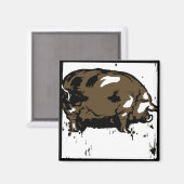 Victoriaans houtsnede boerderijdieren Varkens Magneet (Voorkant / Achterkant)