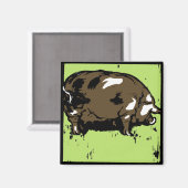 Victoriaans houtsnede boerderijdieren Varkens Magneet (Voorkant / Achterkant)