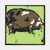 Victoriaans houtsnede boerderijdieren Varkens Magneet (Voorkant)