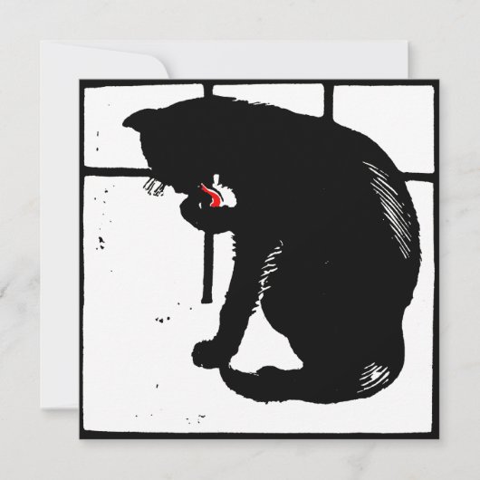 Victoriaans houtsnede boerderijdieren zwarte kat aankondiging (Voorkant)