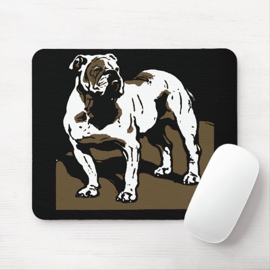 Victoriaans houtsnede Engelse Bulldog Mousepad Muismat (Met muis)