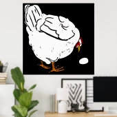 Victoriaans Houtsnede Farm Animals Chicken and Egg Poster (Thuiskantoor)