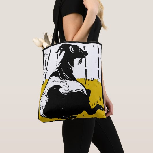 Victoriaans houtsnede geit op tas (Dichtbij)