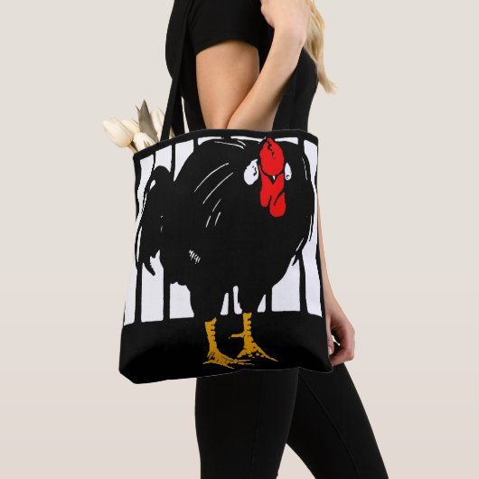 Victoriaans Houtsnede Haan Kip op Tas (Dichtbij)