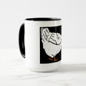 Victoriaans houtsnede kip en ei op Mok (Voorkant links)