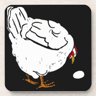 Victoriaans houtsnede kip op Onderzetter