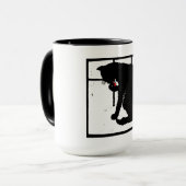 Victoriaans houtsnede kitty kat op Mok (Voorkant links)