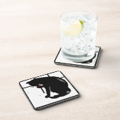 Victoriaans houtsnede kitty kat op Onderzetter (Rechterzijde)