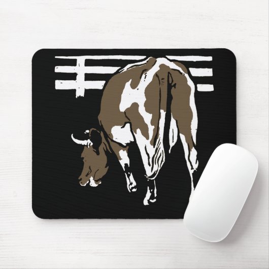 Victoriaans houtsnede Koe Mousepad Muismat (Met muis)