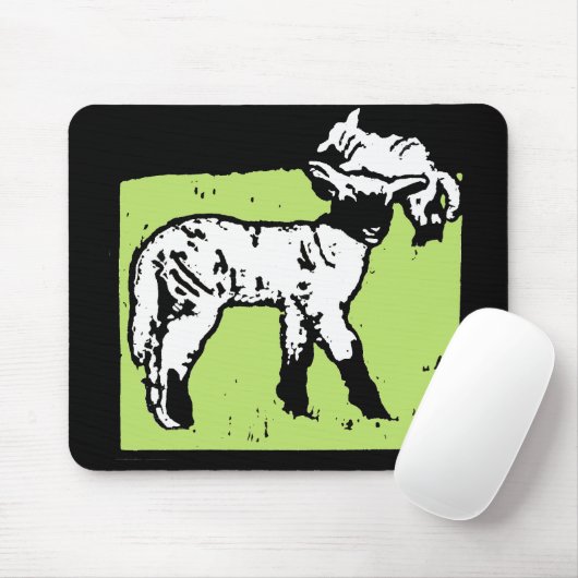 Victoriaans houtsnede lammeren Mousepad Muismat (Met muis)