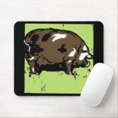 Victoriaans houtsnede varken of varken mousepad muismat (Met muis)