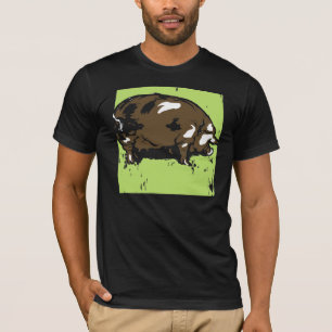 Victoriaans houtsnede varken op T Shirt