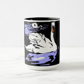 Victoriaans houtsnede zwanen op Mok (Midden)