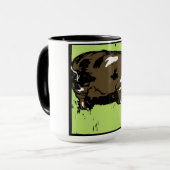 Victoriaans houtsnijvarkens op Mok (Voorkant links)