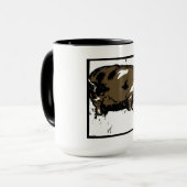 Victoriaans houtsnijvarkens op Mok (Voorkant links)