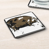 Victoriaans houtsnijvarkens op Onderzetter (Linkerzijde)