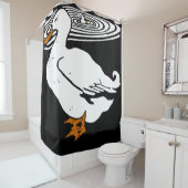 Victoriaans houtsnipvee douchegordijn (In situ)