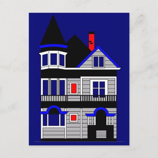 Victoriaans Huis Briefkaart (Voorkant)