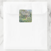 Victoriaans Huis En Tuin Impressionisme Vierkante Sticker (Tas)