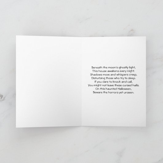 Victoriaans Huis Halloween Kaart (Binnen)