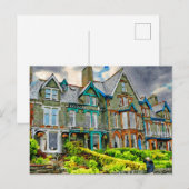 Victoriaans huis in Keswick geschilderd in waterve Briefkaart (Voorkant / Achterkant)