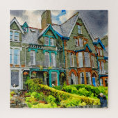 Victoriaans huis in Keswick geschilderd in waterve Legpuzzel (Verticaal)